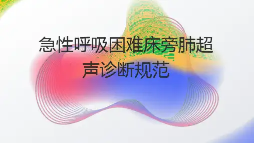 最新：急性呼吸困难床旁肺超声诊断规范课件