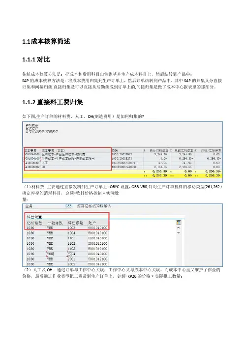 SAP FICO 生产成本核算原理精解