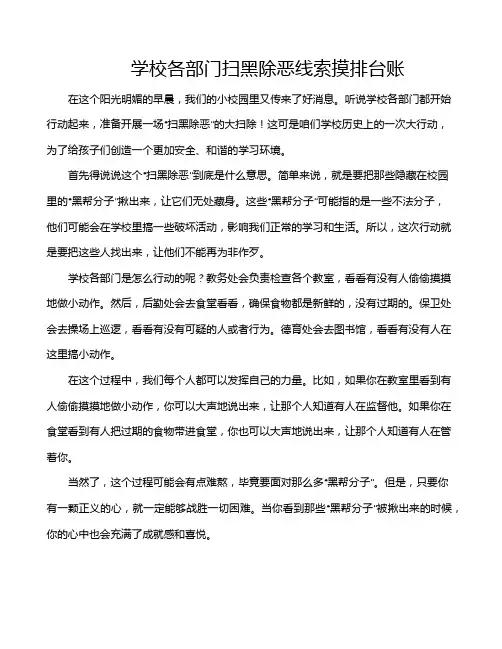 学校各部门扫黑除恶线索摸排台账