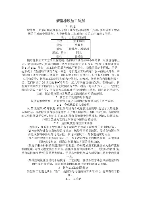 (完整版)新型橡胶加工助剂