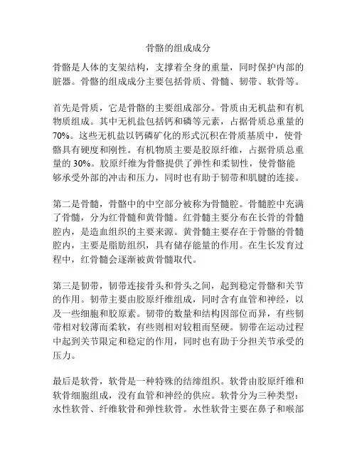 骨骼的组成成分