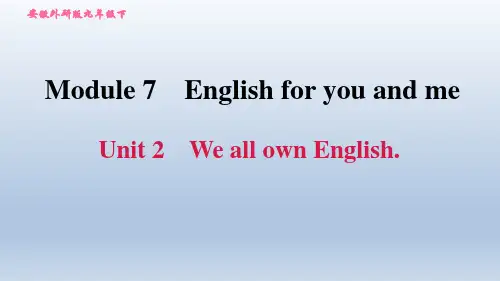 2020春外研版九年级英语下册课件-Module 7-Unit 2 We all own English