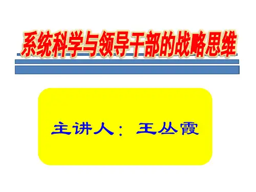 系统科学与领导干部的战略思维.ppt