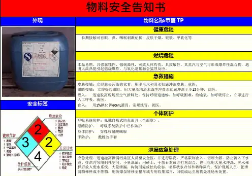 甲醛TP—MSDS危险化学品物料安全告知书
