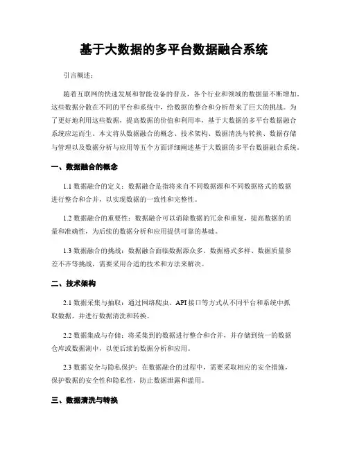 基于大数据的多平台数据融合系统