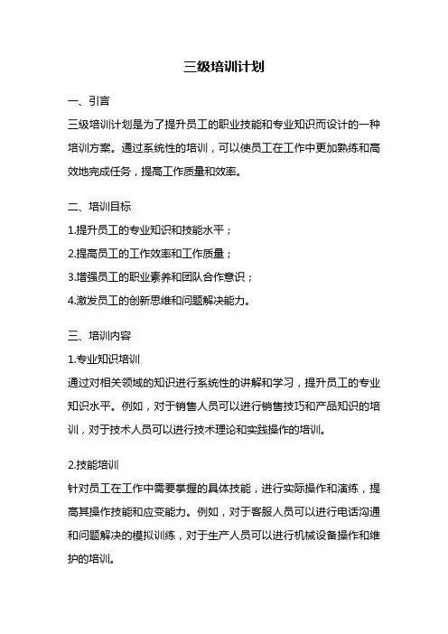 三级培训计划
