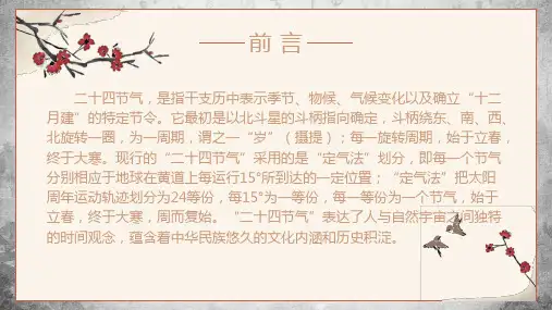 中国民俗文化二十四节气学习课件PPT