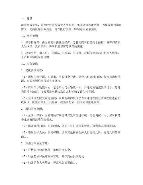 儿科_高峰_应急预案