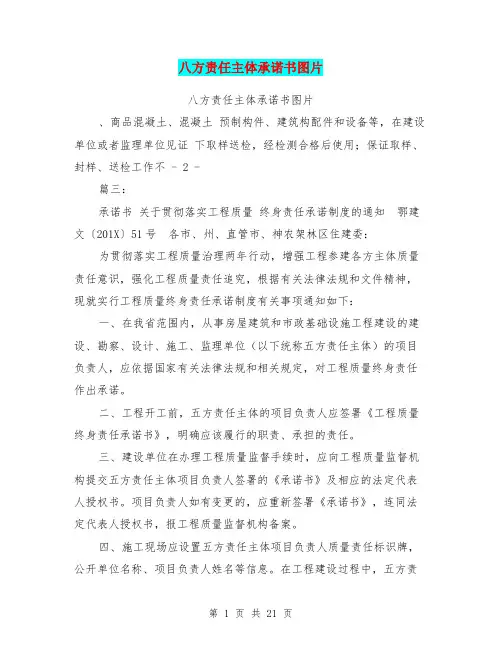 八方责任主体承诺书图片