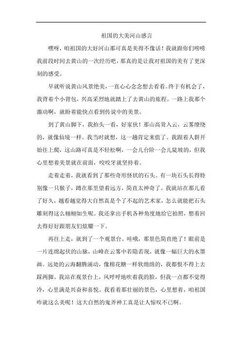 祖国的大美河山感言