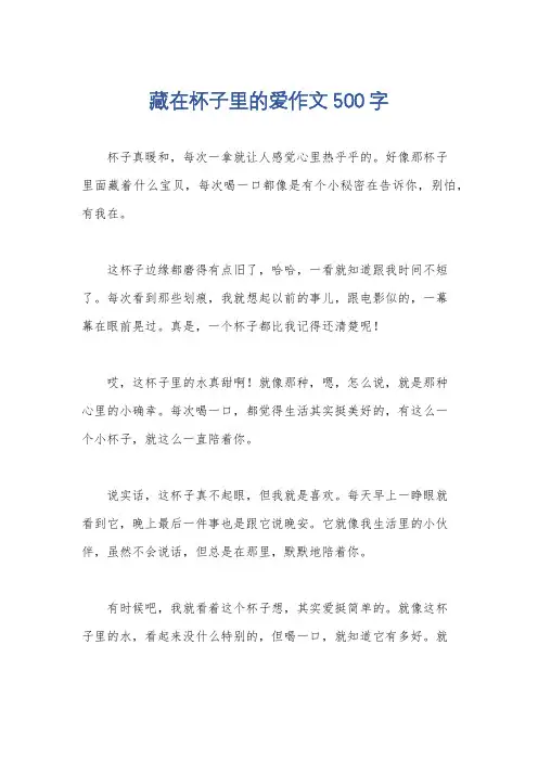 藏在杯子里的爱作文500字