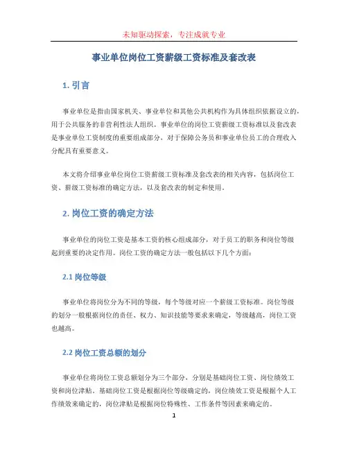事业单位岗位工资薪级工资标准及套改表 (3)