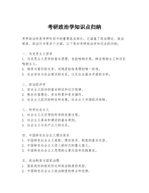 考研政治学知识点归纳
