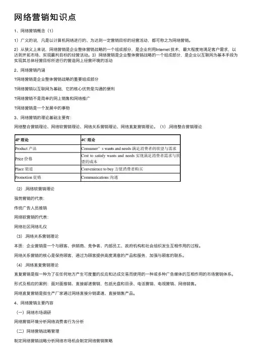网络营销知识点