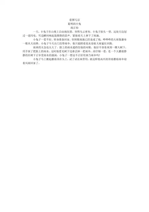 看图写话——聪明的小兔
