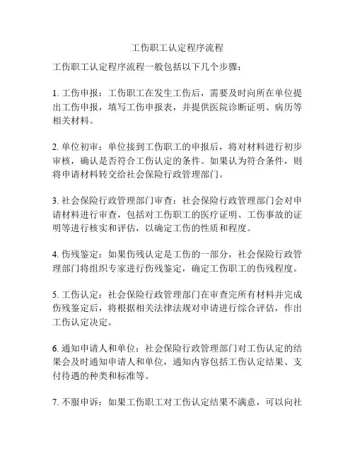 工伤职工认定程序流程