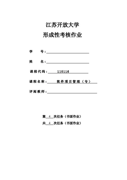 软件项目管理综合大作业