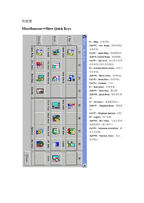 酒店OPERA系统中英文培训教程