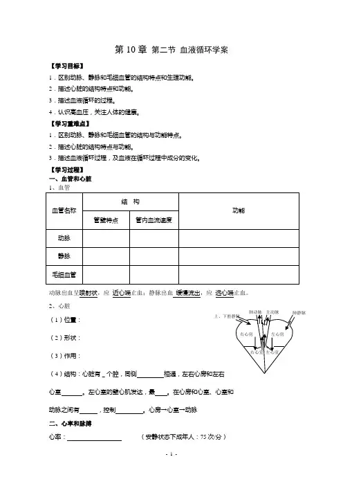 10-2血液循环-学案