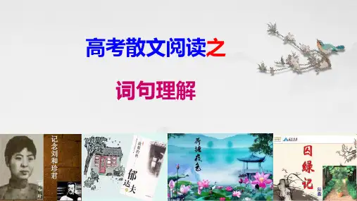 2023届高考语文复习：散文阅读复习之词句理解+课件