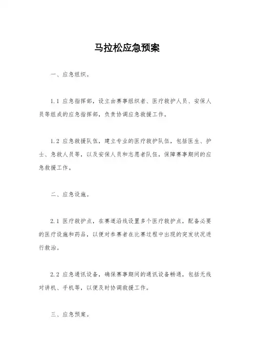 马拉松应急预案