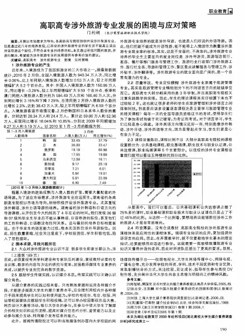 高职高专涉外旅游专业发展的困境与应对策略