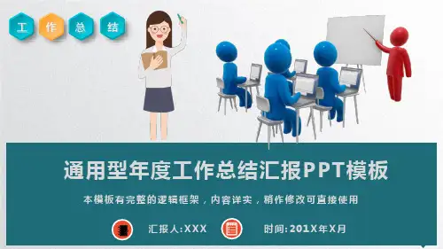 通用型年度工作总结计划汇报PPT模板
