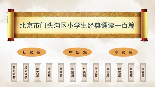 北京市门头沟区小学生经典诵读必读古文100篇无错图文版