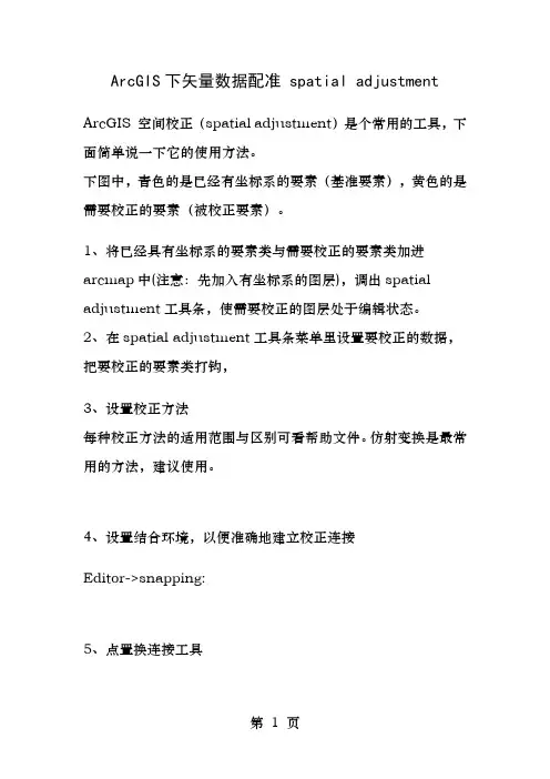 ArcGIS下矢量数据配准spatialadjustment