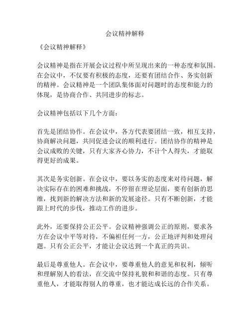 会议精神解释