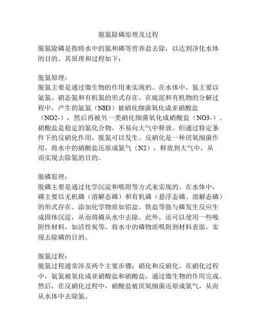 脱氮除磷原理及过程