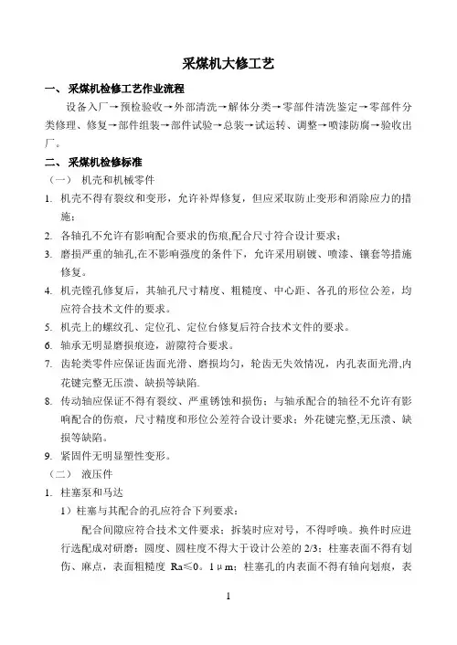 采煤机检修工艺