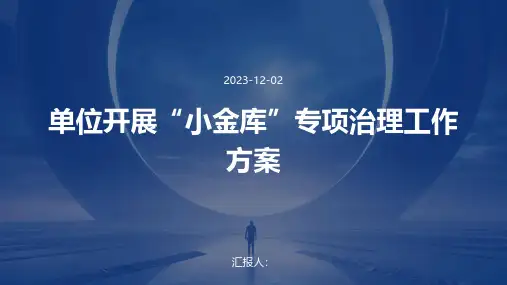 单位开展“小金库”专项治理工作方案