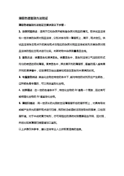 薄层色谱鉴别方法验证