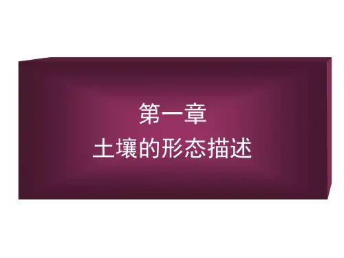 土壤学2.土壤的形态描述