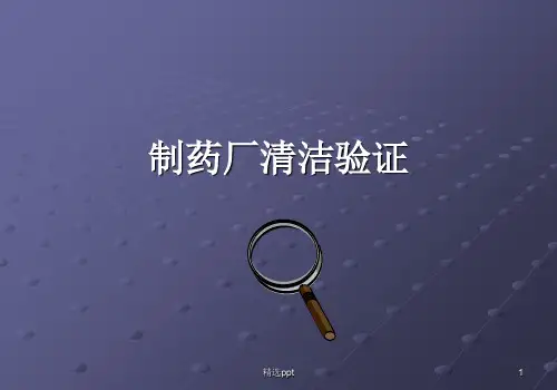 制药厂清洁验证