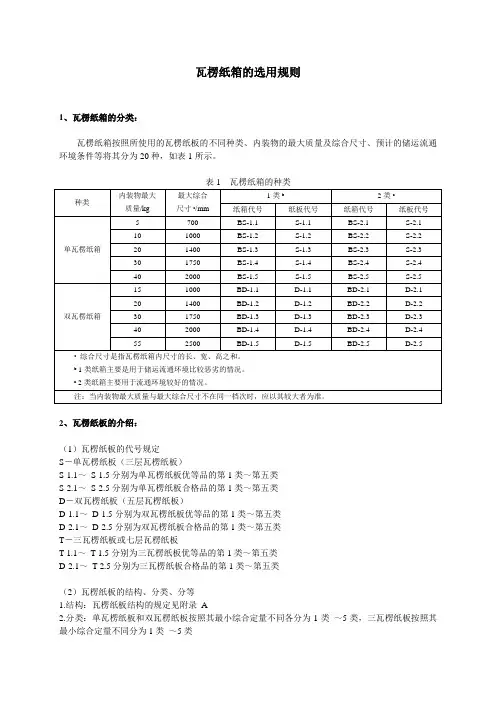 瓦楞纸箱的选用规则