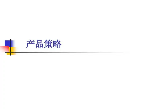 市场营销学：产品与服务策略