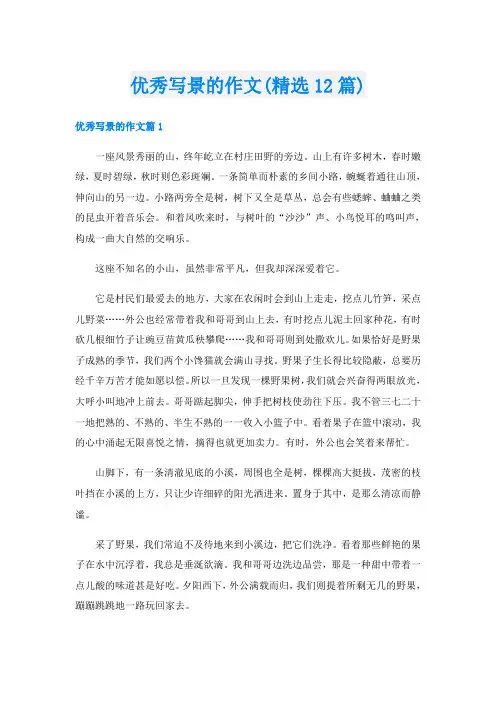 优秀写景的作文(精选12篇)