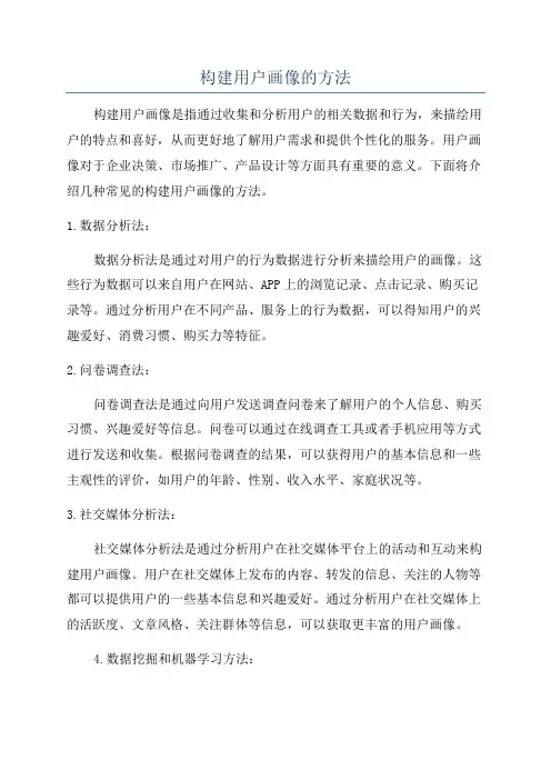 构建用户画像的方法