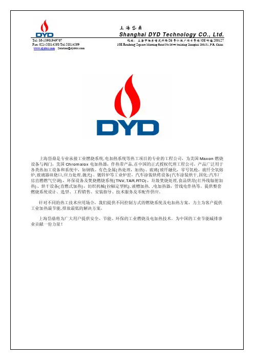 上海岱鼎工业燃烧系统实例 System Samples