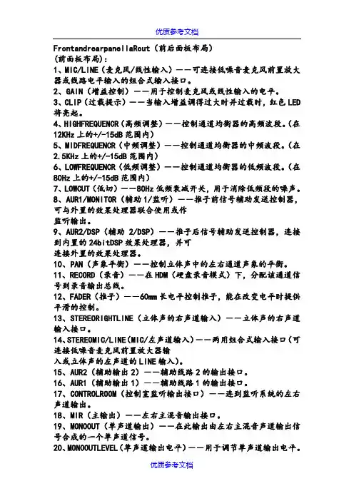 【参考借鉴】调音台使用说明书.doc