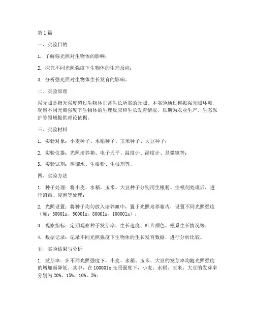 强光照实验报告(3篇)