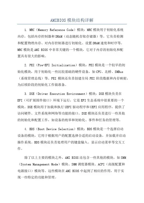 AMIBIOS模块结构详解