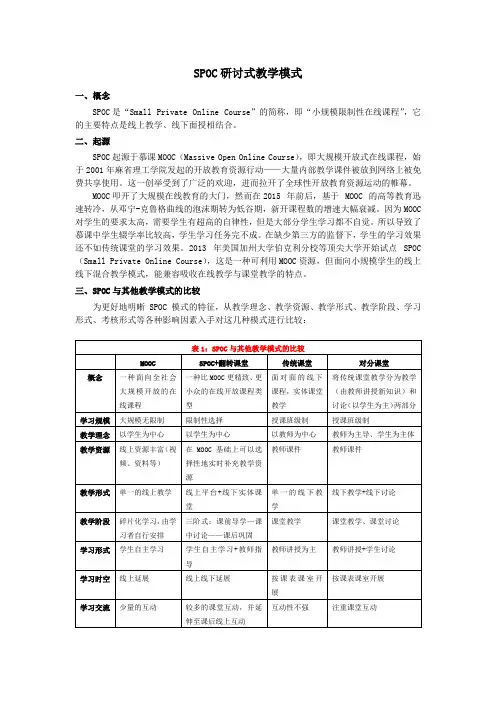 SPOC研讨式教学模式