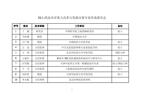 38-1-药品审评重大改革与发展决策专家咨询委员会
