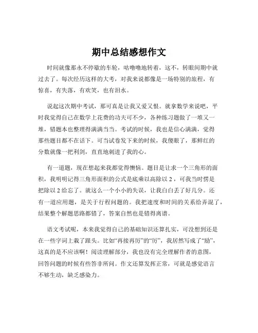 期中总结感想作文