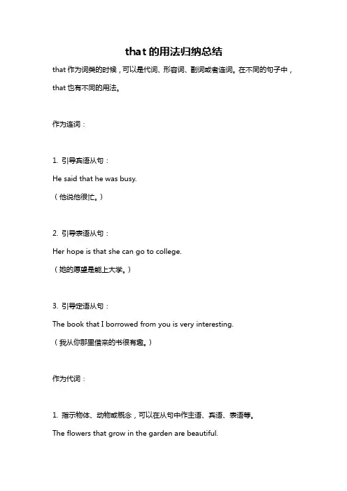 that的用法归纳总结
