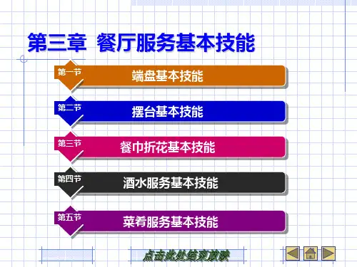 餐饮服务与管理 第3章  餐厅服务基本技能PPT课件