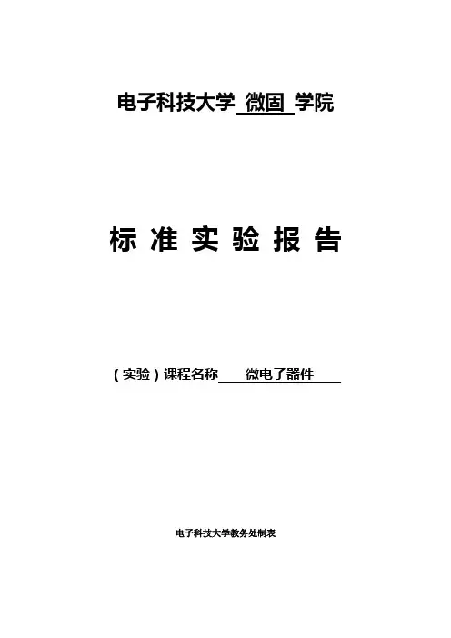 4标准实验报告格式及汇总格式